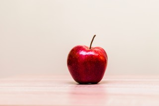 Picture of red apple on white background
