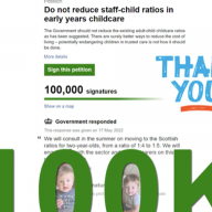 Petition against plans to change childcare ratios to be debated in Parliament