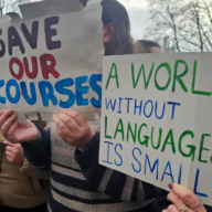 Protest over future of university language courses